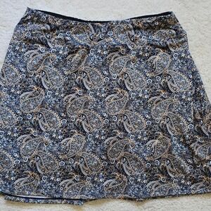 Womens Athleisure Paisley A-Line Skort Sz XL Golf Tennis Built in Shorts NWOT